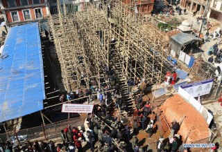 निषेधाज्ञामा पनि काष्ठमण्डप पुनःनिर्माणको काम नियमित