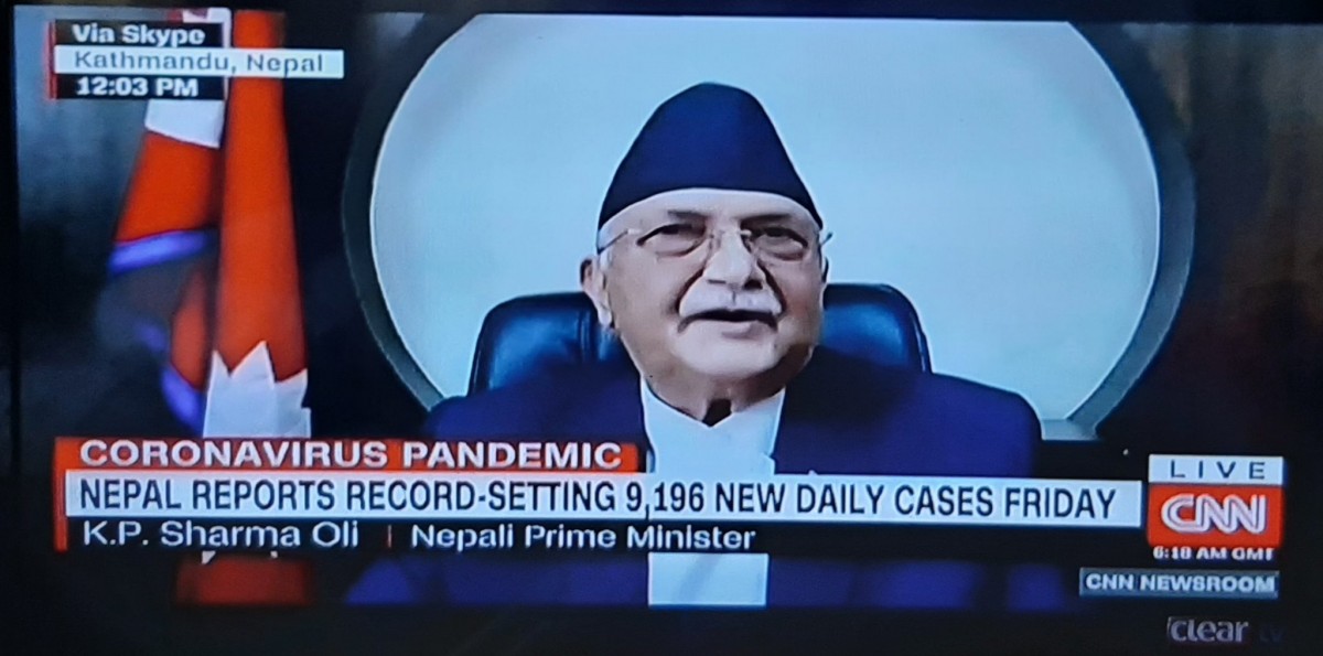 अन्तर्राष्ट्रिय सञ्चारमाध्यमसँग ओलीको दाबी : नेपालमा कोरोना नियन्त्रणमै छ 