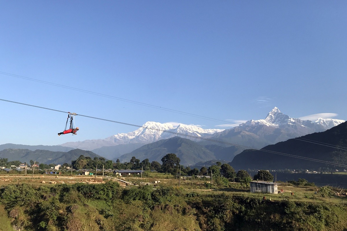 पोखरामा विश्वकै भिरालो ‘सुपरम्यान जीपलाइन’ सञ्चालनमा