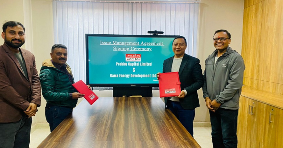 रावा इनर्जी डेभलपमेन्टले करिब ४ लाख कित्ता आईपीओ निष्काशन गर्दै, बिक्री प्रबन्धकमा प्रभु क्यापिटल नियुक्त