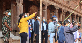 पुरातात्विक संरचना निर्माणको काम समयमै सक्न मन्त्री झाँक्रीको निर्देशन