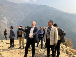 युरोपेली युनियनको टोलीद्धारा चिलिमे त्रिशूली प्रसारण आयोजनाको स्थलगत निरीक्षण 