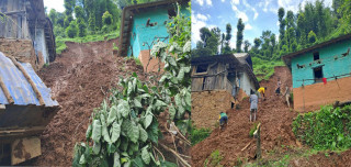 मैवाखोलाका १० घर उच्च जोखिममा, यातायात र विद्युत ठप्प