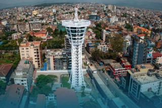 काठमाडौंको कमलादीमा स्काइ वाक टावर सन्चालनमा,  कति लाग्छ शुल्क ?