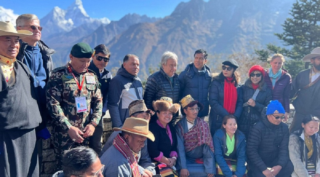 नेपालमा जलवायु परिवर्तनको असरबारे विश्वको ध्यानाकर्षण गराउने महासचिव गुटेरेसको प्रतिबद्धता