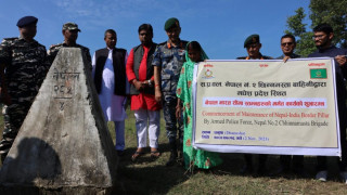 सशस्त्र प्रहरीले मर्मत गर्न थाल्यो दशगजा क्षेत्रका सीमास्तम्भहरु