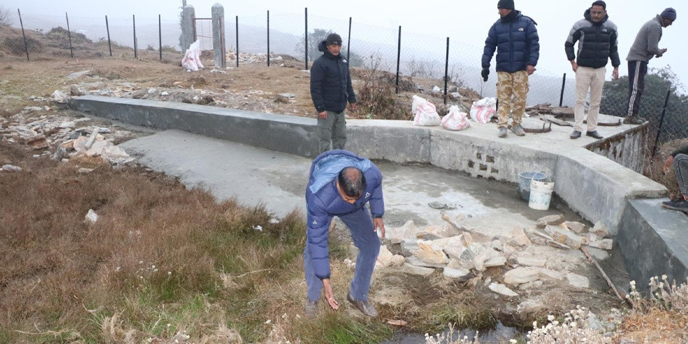३ करोड लागतमा निर्माणाधीन गुफा पोखरी लिफ्ट खानेपानी आयोजना अन्तिम चरणमा