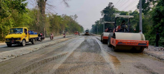 चालिस करोड ८० लाख बजेटमा पराशर मार्गमा कालोपत्र गर्न थालियो