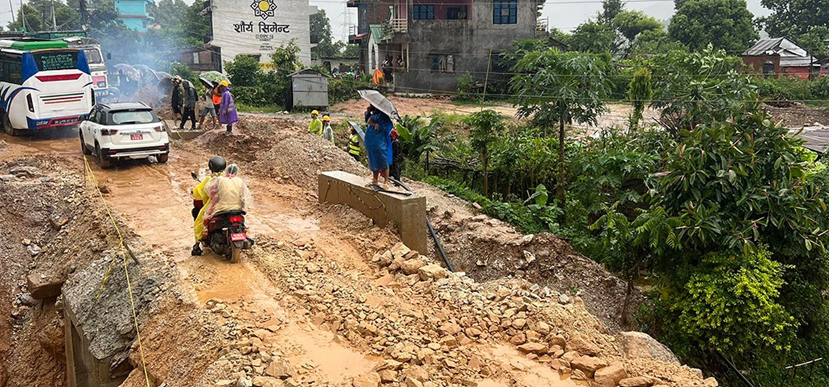 पृथ्वीराजमार्गको थर्पु–खैरेनीटार खण्ड एकतर्फी सञ्चालनमा