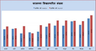 ११ महिनामा १७ प्रतिशतले बढ्यो घरजग्गाको कारोबार, राजस्व संकलनमा पनि झिनो वृद्धि