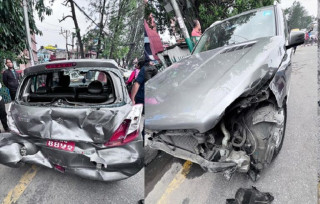 पाँचवटा सवारीसाधन ठोक्किँदा आठ जना घाइते
