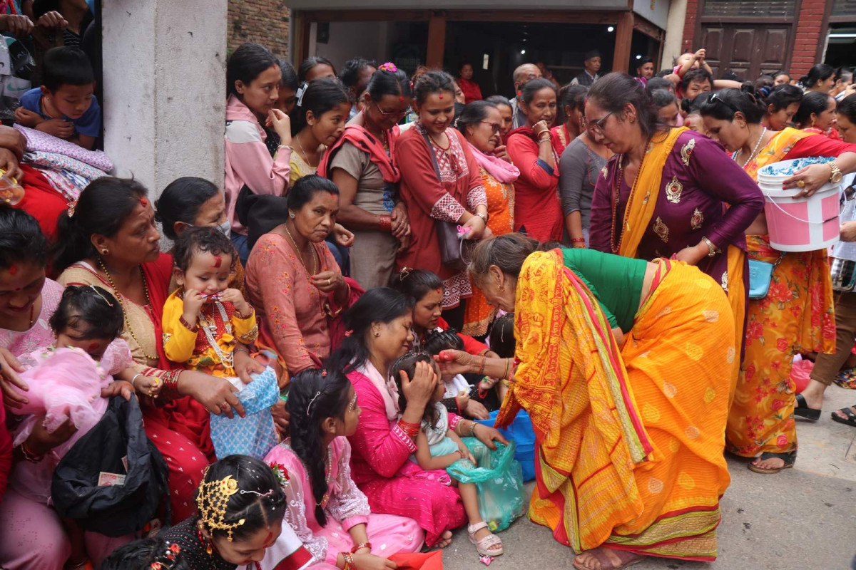 बनेपामा एक सय २३ वर्ष पूरानो ‘कन्या–पूजा’