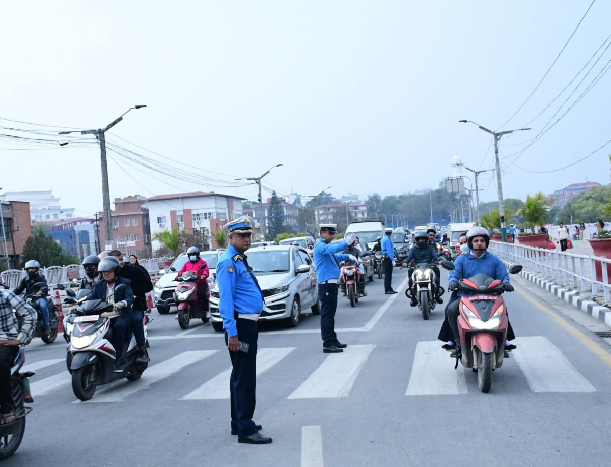 ट्राफिक कारबाहीमा एकै दिन छ लाख ४४ हजार राजस्व सङ्कलन